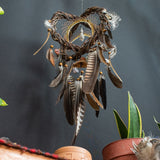 Spiritual Gift: 3D Dreamcatcher with Smoky Quartz, Selenite, Amethyst, Agate & Fluorite, Wall Hanging Mobile for Energy Cleansing Decor Spiritual Gift: 3D Dreamcatcher with Smoky Quartz, Selenite, Amethyst, Agate & Fluorite, Wall Hanging Mobile for Energy Cleansing Decor