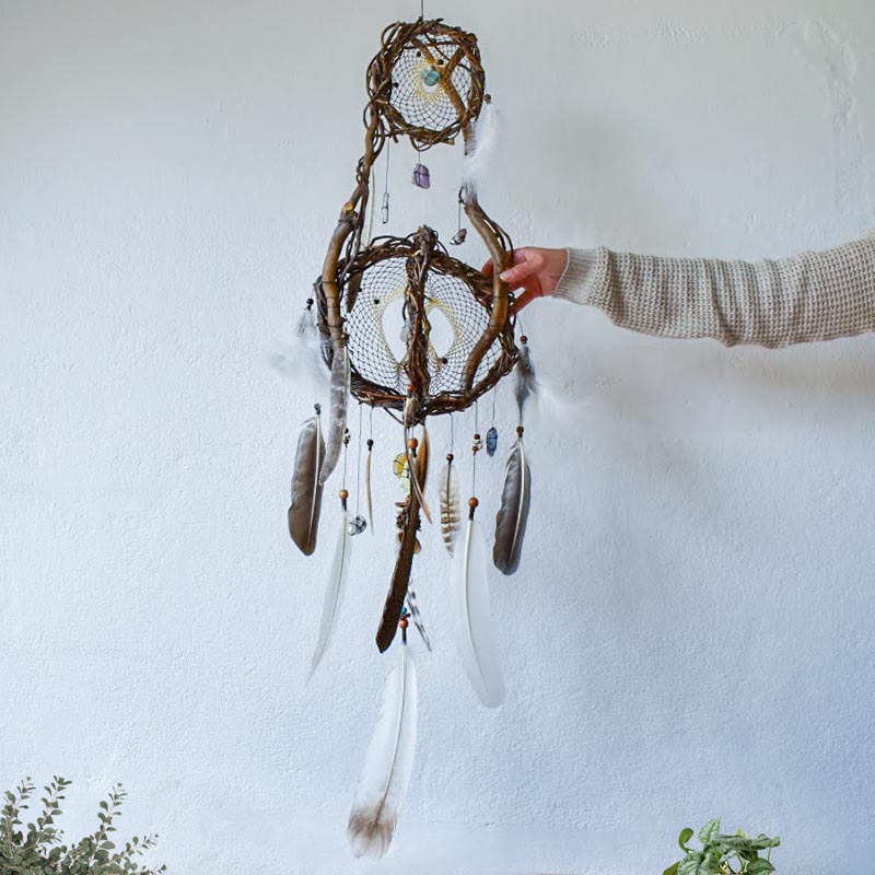 Large Dreamcatcher Handcrafted Elegance Earthy Tones Dynamic Atmosphere Large Dreamcatcher Handcrafted Elegance Earthy Tones Dynamic Atmosphere