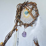 Stones & Feathers Handcrafted Dreamweaver, 3d Dream Catcher Stones & Feathers Handcrafted Dreamweaver, 3d Dream Catcher