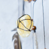 Double Dreamcatcher Stones and Feathers Artisanal Creation Double Dreamcatcher Stones and Feathers Artisanal Creation