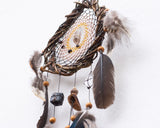 Brown dream catcher with Smoky quartz Tigers eye & Garnet stone, Shaman wall art for protection Brown dream catcher with Smoky quartz Tigers eye & Garnet stone, Shaman wall art for protection
