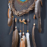 Handmade Earth-Tone Dreamcatcher with Turquoise – 3 Sizes, 3 Healing Crystals & Semi-Precious Stones for Protection and Nightmares Relief Handmade Earth-Tone Dreamcatcher with Turquoise – 3 Sizes, 3 Healing Crystals & Semi-Precious Stones for Protection and Nightmares Relief