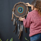Handmade Earth-Tone Dreamcatcher with Turquoise – 3 Sizes, 3 Healing Crystals & Semi-Precious Stones for Protection and Nightmares Relief Handmade Earth-Tone Dreamcatcher with Turquoise – 3 Sizes, 3 Healing Crystals & Semi-Precious Stones for Protection and Nightmares Relief