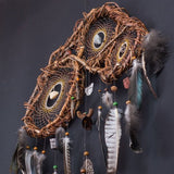 Handmade Willow Wood Dreamcatcher with Semiprecious Stones for Protection Handmade Willow Wood Dreamcatcher with Semiprecious Stones for Protection