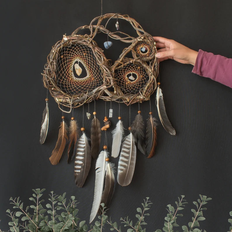 Crystal catcher spiritual artwork, unique home decor Dreamcatcher with healing stones for protection, Positive Energy Dream Catchers Crystal ArMoniZar Crystal catcher spiritual artwork, unique home decor Dreamcatcher with healing stones for protection, Positive Energy Dream Catchers Crystal ArMoniZar