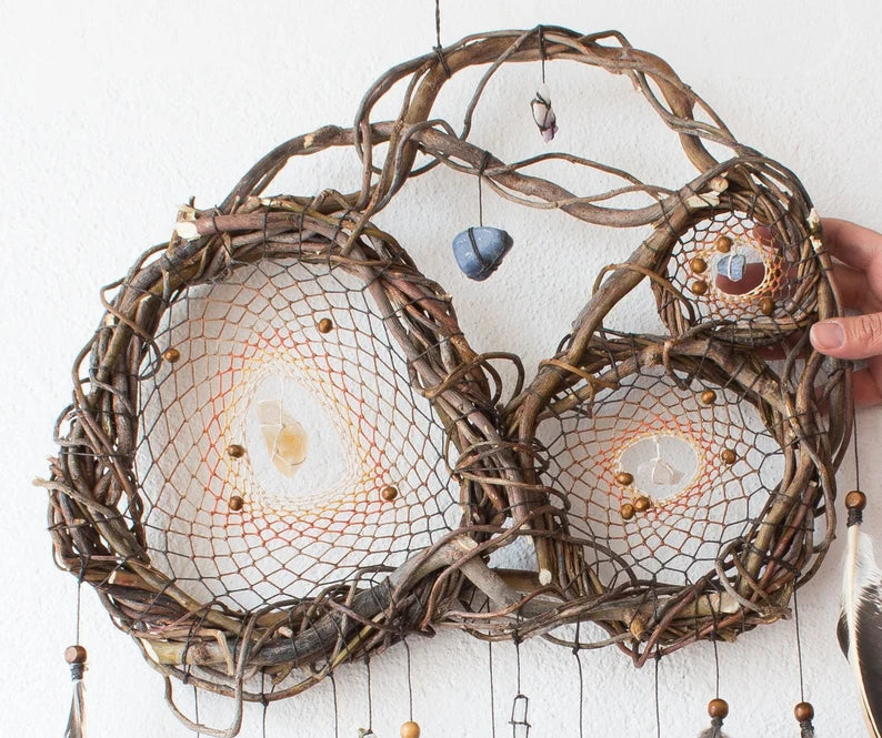 Crystal catcher spiritual artwork, unique home decor Dreamcatcher with healing stones for protection, Positive Energy Dream Catchers Crystal ArMoniZar Crystal catcher spiritual artwork, unique home decor Dreamcatcher with healing stones for protection, Positive Energy Dream Catchers Crystal ArMoniZar