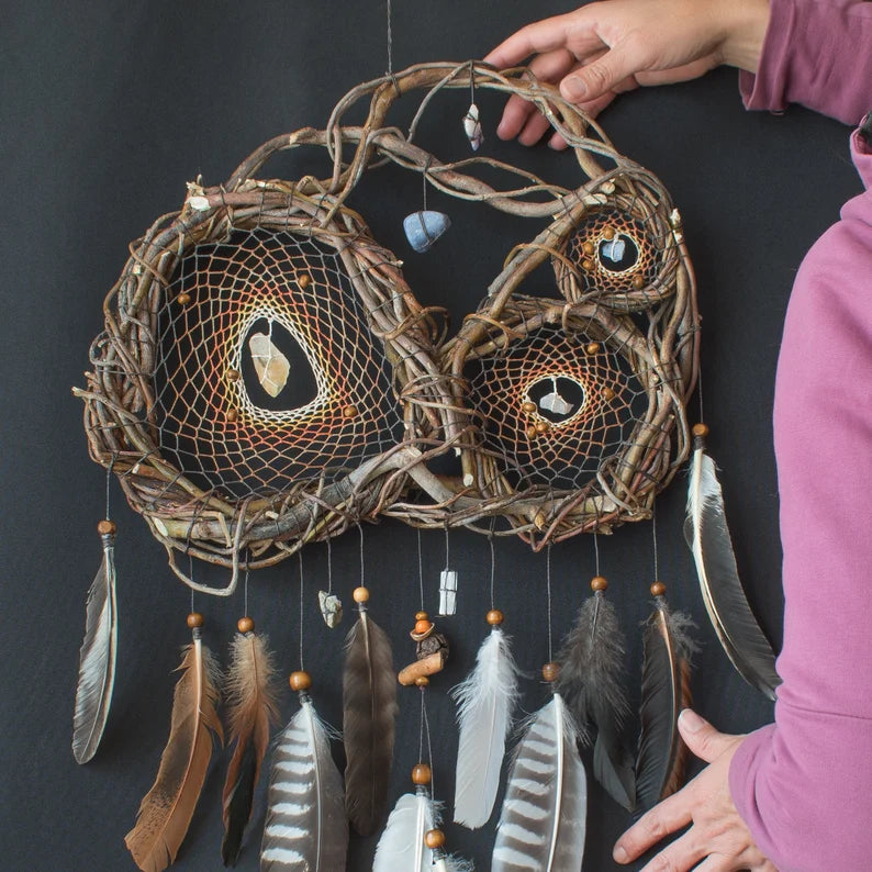 Crystal catcher spiritual artwork, unique home decor Dreamcatcher with healing stones for protection, Positive Energy Dream Catchers Crystal ArMoniZar Crystal catcher spiritual artwork, unique home decor Dreamcatcher with healing stones for protection, Positive Energy Dream Catchers Crystal ArMoniZar
