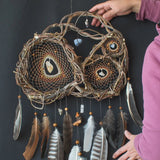 Crystal catcher spiritual artwork, unique home decor Dreamcatcher with healing stones for protection, Positive Energy Dream Catchers Crystal ArMoniZar Crystal catcher spiritual artwork, unique home decor Dreamcatcher with healing stones for protection, Positive Energy Dream Catchers Crystal ArMoniZar