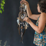 Crystal wall decor hangings dreamcatcher rustic feather mobile, Unique crystal decor dream catcher wood mobile, Healing birthday, Shaman art ArMoniZar Crystal wall decor hangings dreamcatcher rustic feather mobile, Unique crystal decor dream catcher wood mobile, Healing birthday, Shaman art ArMoniZar