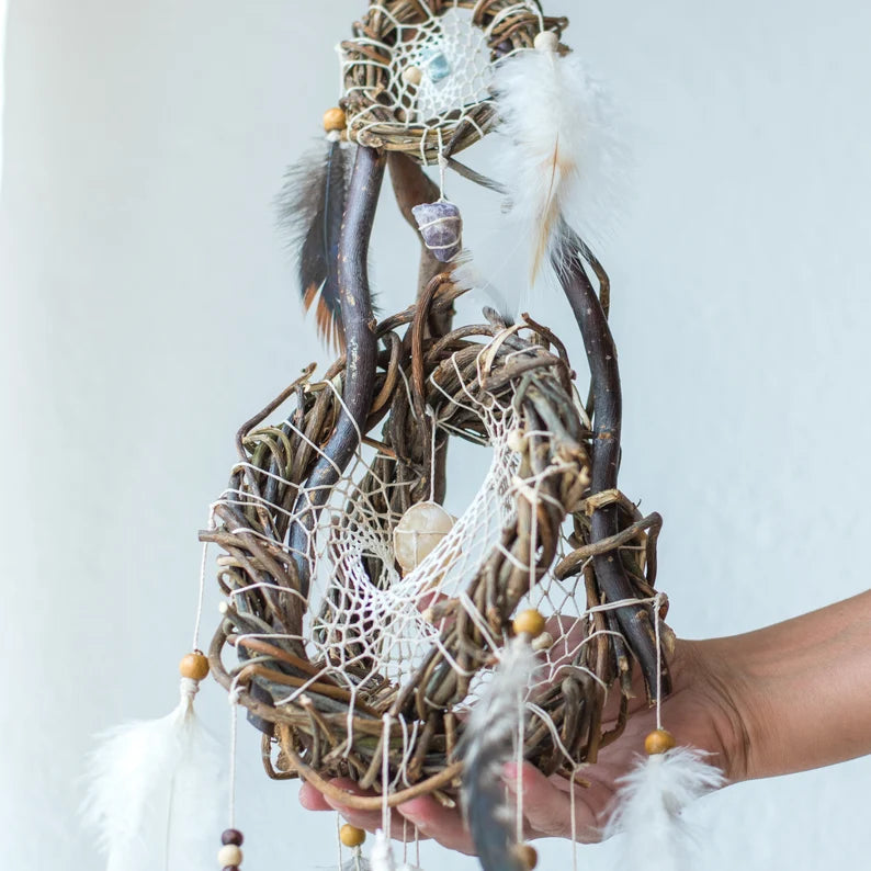 Crystal wall decor hangings dreamcatcher rustic feather mobile, Unique crystal decor dream catcher wood mobile, Healing birthday, Shaman art ArMoniZar Crystal wall decor hangings dreamcatcher rustic feather mobile, Unique crystal decor dream catcher wood mobile, Healing birthday, Shaman art ArMoniZar