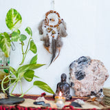 Boho Car Charm Dreamcatcher with Tiger’s Eye & Citrine – Spiritual Protection, Positive Energy and  Handmade Amulet for Travel Safety Boho Car Charm Dreamcatcher with Tiger’s Eye & Citrine – Spiritual Protection, Positive Energy and  Handmade Amulet for Travel Safety