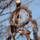 Handmade Willow Wood Dreamcatcher with Semiprecious Stones for Protection Handmade Willow Wood Dreamcatcher with Semiprecious Stones for Protection