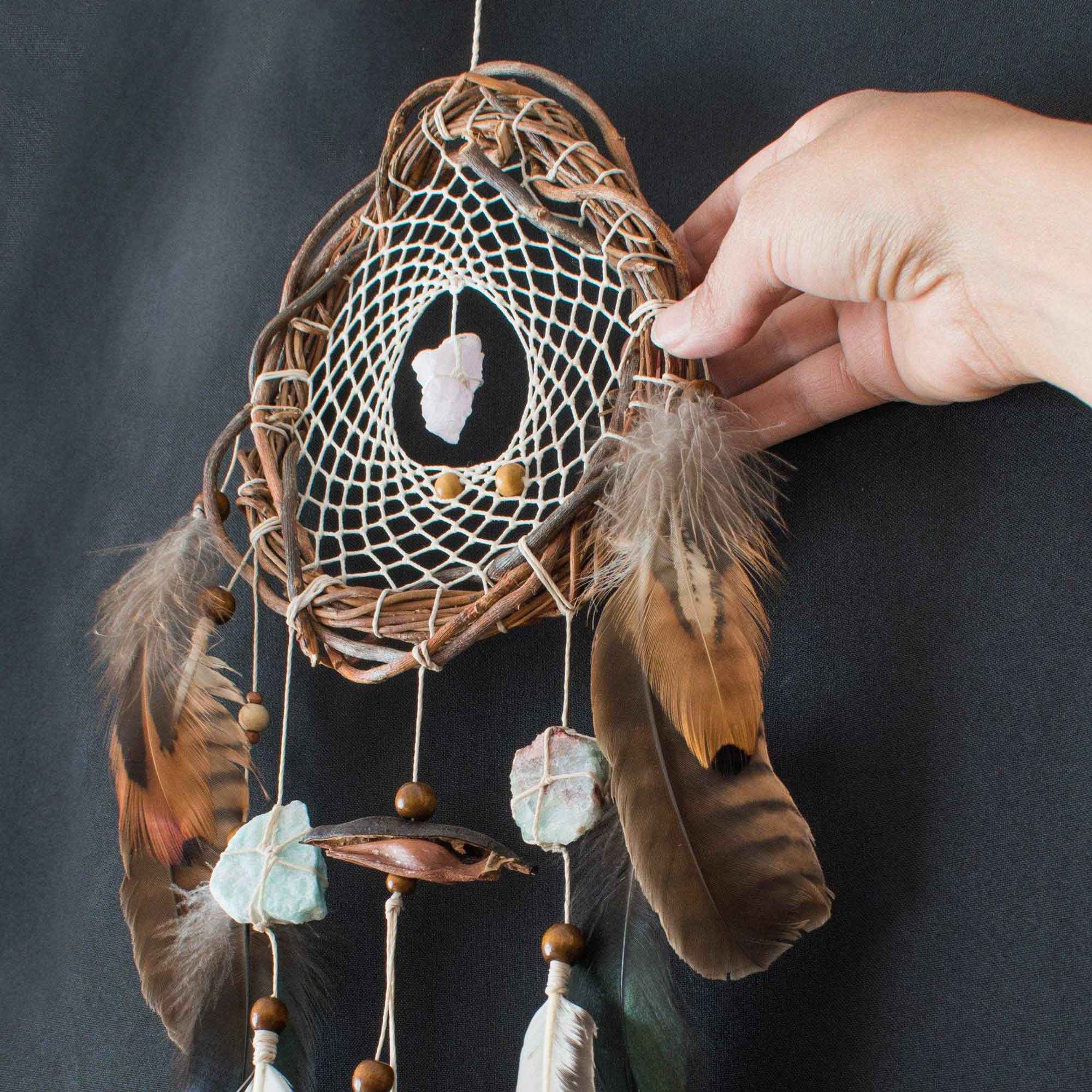 White dreamcatchers crystal, Spiritual dream catcher shamanic macrame wall decor, Powerful stone, house blessing, Sacred circle catcher ArMoniZar White dreamcatchers crystal, Spiritual dream catcher shamanic macrame wall decor, Powerful stone, house blessing, Sacred circle catcher ArMoniZar