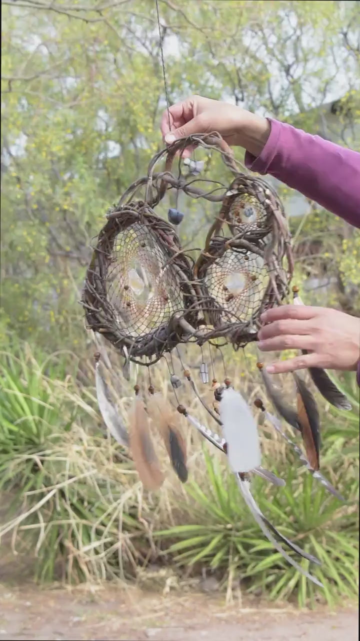 Crystal catcher spiritual artwork with healing stones for protection Crystal catcher spiritual artwork with healing stones for protection