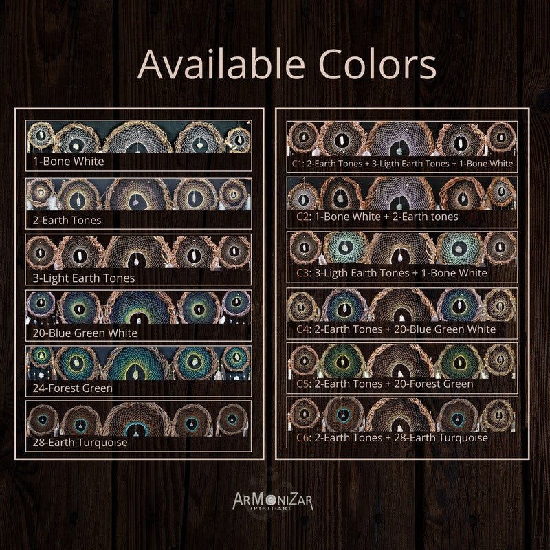 Custom Dreamcatcher Set of 5 – Wall Hanging Shamanic Art with Peacock Feathers, Gemstone Choice, Native American Inspired Decor
