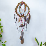 Positive Vibes Home Gift: Handmade 3D Dreamcatcher with Healing Crystals, Rainbow Pastel Decor for Chakra Balancing, Stress Relief