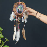 Positive Vibes Home Gift: Handmade 3D Dreamcatcher with Healing Crystals, Rainbow Pastel Decor for Chakra Balancing, Stress Relief (Copia)