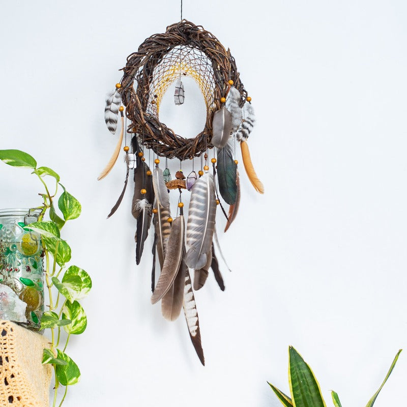Conjunto de cristal para la ansiedad, protección Dream Catcher para el hogar, Abundancia prosperidad