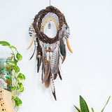 Spiritual Gift: 3D Dreamcatcher with Smoky Quartz, Selenite, Amethyst, Agate & Fluorite, Wall Hanging Mobile for Energy Cleansing Decor