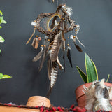 Spiritual Gift: 3D Dreamcatcher with Smoky Quartz, Selenite, Amethyst, Agate & Fluorite, Wall Hanging Mobile for Energy Cleansing Decor
