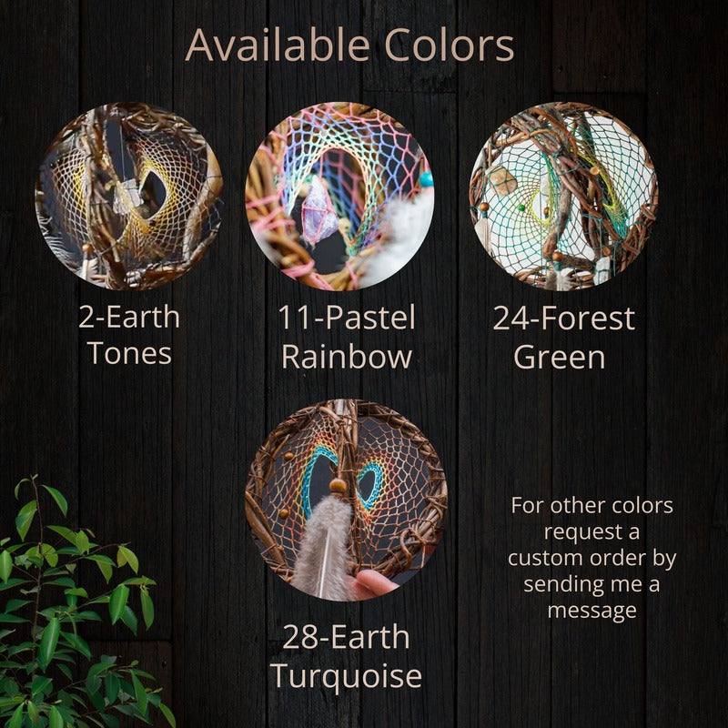 Cadeau pour la maison aux vibrations positives : attrape-rêves 3D fait à la main avec cristaux de guérison, décor pastel arc-en-ciel pour l'équilibrage des chakras, soulagement du stress
