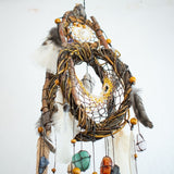 Crystal Gifts for Friend – Healing Dreamcatcher with 13 Gemstones, Earth Shamanic Wall Art for Sleep, Energy Cleansing & Spiritual Decor