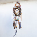 Crystal Gifts for Friend – Healing Dreamcatcher with 13 Gemstones, Earth Shamanic Wall Art for Sleep, Energy Cleansing & Spiritual Decor