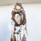 Crystal Gifts for Friend – Healing Dreamcatcher with 13 Gemstones, Earth Shamanic Wall Art for Sleep, Energy Cleansing & Spiritual Decor