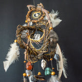 Crystal Gifts for Friend – Healing Dreamcatcher with 13 Gemstones, Earth Shamanic Wall Art for Sleep, Energy Cleansing & Spiritual Decor