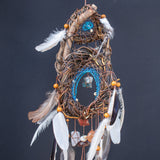 Healing Gemstone Dreamcatcher: Spiritual Protection Mobile with 13 Crystals