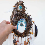 Mobile attrape-rêves en cristal 3D : protection spirituelle, décoration murale bohème, salle de méditation, nettoyage des chakras, outil de soulagement de l'anxiété et du stress