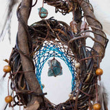 Healing Gemstone Dreamcatcher: Spiritual Protection Mobile with 13 Crystals