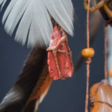 3D Chakra Dreamcatcher Duo with 13 Healing Crystals, Boho Spiritual Mobile in 2 Sizes, Feathered Energy Decor Activo
