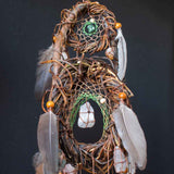Healing Gemstone Dreamcatcher: Spiritual Protection Mobile with 13 Crystals