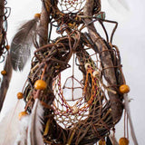 3D Chakra Dreamcatcher Duo with 13 Healing Crystals, Boho Spiritual Mobile in 2 Sizes, Feathered Energy Decor Activo