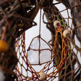3D Chakra Dreamcatcher Duo with 13 Healing Crystals, Boho Spiritual Mobile in 2 Sizes, Feathered Energy Decor Activo