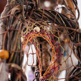 3D Chakra Dreamcatcher Duo with 13 Healing Crystals, Boho Spiritual Mobile in 2 Sizes, Feathered Energy Decor Activo
