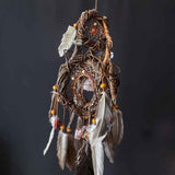 3D Chakra Dreamcatcher Duo with 13 Healing Crystals, Boho Spiritual Mobile in 2 Sizes, Feathered Energy Decor Activo