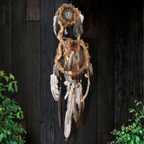 Dreamcatcher Spiritual - Large Brown & Turquoise 3D Art, Shamanic Sanctuary
