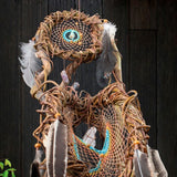 Dreamcatcher Spiritual - Large Brown & Turquoise 3D Art, Shamanic Sanctuary
