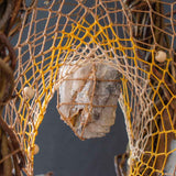 3D Authentic Dreamcatcher Large 2 Level with 13 Gemstones, Earth Tone Ceiling Mobile for Energy Cleansing, Christmas Gift