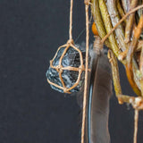 3D Authentic Dreamcatcher Large 2 Level with 13 Gemstones, Earth Tone Ceiling Mobile for Energy Cleansing, Christmas Gift