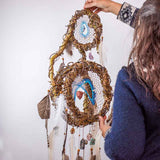 Spiritual Dreamcatcher Healing, 3D Double Art, 13 Crystal Energy Decor