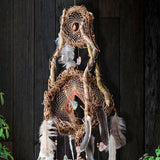 Dreamcatcher Authentic - 3D Wooden 13 Crystal Large Ceremonial Art