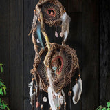 Dreamcatcher Authentic - 3D Wooden 13 Crystal Large Ceremonial Art