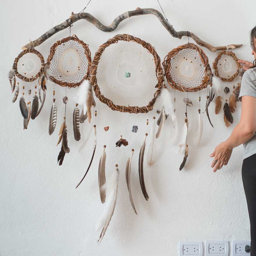 5 Shamanic Eco-Friendly Driftwood Dreamcatchers set - Handcrafted Natural Décor. Ready to Ship! - ArMoniZar