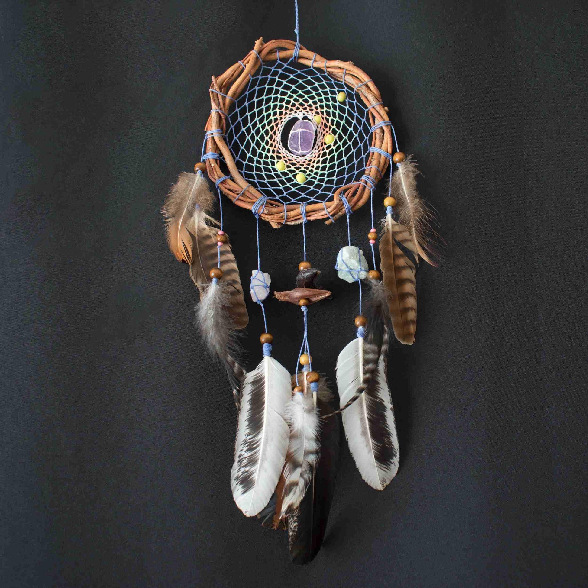 Authentic dream catchers with crystals for energy and sleep, Dream protection wall art decor, Real dreamcatcher mindfulness, dorm room decor ArMoniZar