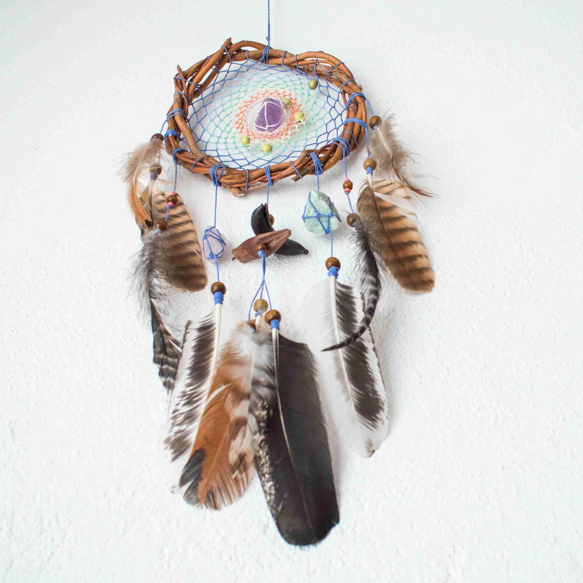 Authentic dream catchers with crystals for energy and sleep, Dream protection wall art decor, Real dreamcatcher mindfulness, dorm room decor ArMoniZar