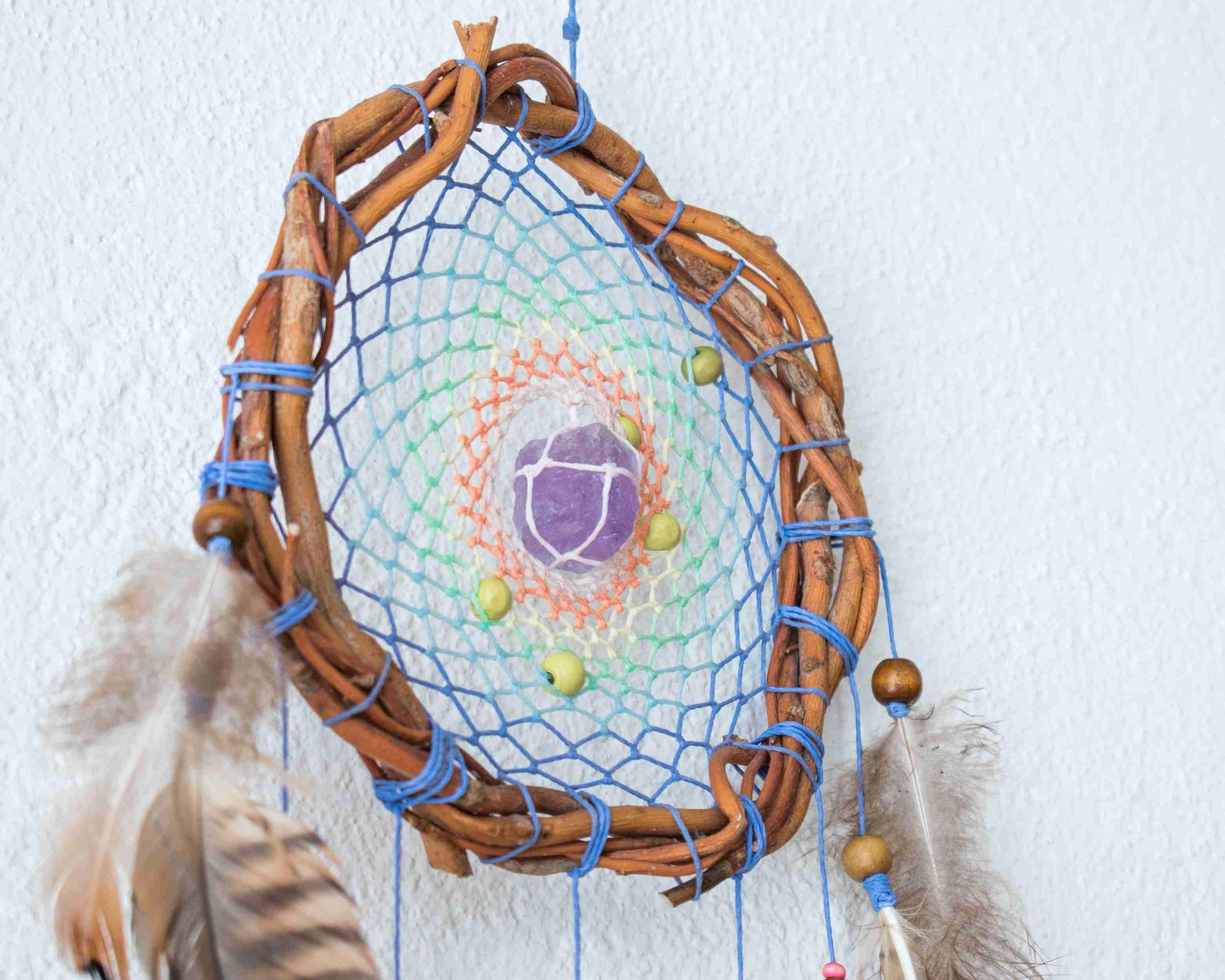 Authentic dream catchers with crystals for energy and sleep, Dream protection wall art decor, Real dreamcatcher mindfulness, dorm room decor ArMoniZar