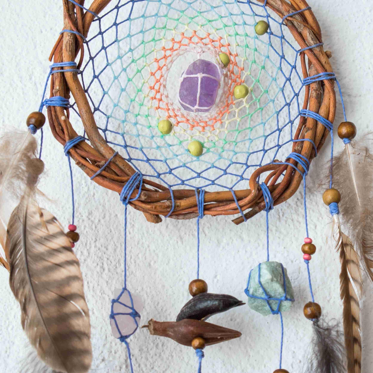 Authentic dream catchers with crystals for energy and sleep, Dream protection wall art decor, Real dreamcatcher mindfulness, dorm room decor ArMoniZar